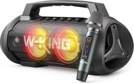 70 W (120 W Peak) Bluetooth Speaker with Microphone, W-KING Party Box, Bluetooth Music Boxes, Large HiFi Stereo/Deep Bass/EQ, Outdoor Boom Box Light/42H Battery/Power Bank, Music Box, Bluetooth