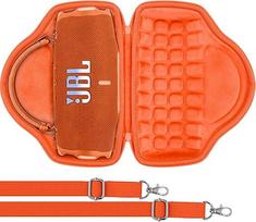 Aenllosi für JBL Charge 6 Bluetooth-Lautosprecher Hartschalen-Tragetasche mit Schulterriemen, Orange, nur Tasche