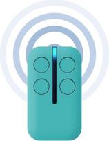Bijoux - Universal-Fernbedienung mit Multifrequenz 330 MHz - 868 MHz, kompatibel mit Toren, Garagen, Rollläden, elektrischen Türen, 4 in 1 mit Rolling Code und festem Code, AMC-Technologie, Blau