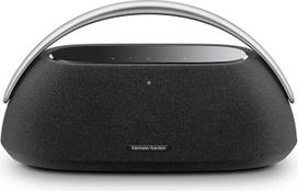 Juodos spalvos "Harman Kardon Go + Play 3" "Bluetooth" dėžutė - nešiojamasis garsiakalbis su 8 valandų trukmės akumuliatoriumi ir galingais bosais, JK kištukas (G tipo)