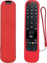 LG televizoriaus nuotolinio valdymo pultas MR24GA MR24GN MR23GA MR23GN MR22GN MR22GA MR22GA MR22GA AN-MR21GA Smūgiams atsparus neslystantis silikoninis dėklas, skirtas LG nuotolinio valdymo pultui "Magic Remote" - NEŠVIEČIA raudonai