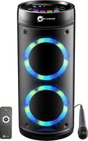 N-GEAR LPG26R Let's Go Party Bluetooth Speaker with Karaoke Microphone, LED Disco, Power Bank, Power 600W (40W RMS), Black