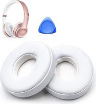 "Beats Solo 2" ir "Solo 3" belaidžių ausinių "Beats Solo 2" ir "Solo 3" ausinių pagalvėlės su minkštos baltyminės PU odos atminties putomis (1 pora baltos spalvos)