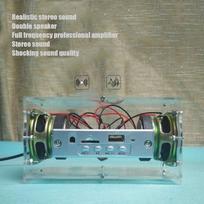 "Bluetooth" garsiakalbis "Bluetooth" garsiakalbis ABS "Bluetooth" garsiakalbių rinkinys MP3 muzikos paketas stereofoninis garsas 3W galios stiprintuvas su nuotolinio valdymo pultu (skaidrus)