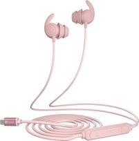 "Hmusic" miego ausinės, 30 dB triukšmo izoliacija, 2 g lengvos USB C ausinės, plokšti / ploni patogūs silikoniniai ausų kištukai, skirti šoniniams miegantiems, knarkiantiems, kenčiantiems nuo knarkimo, nemigos, lengvai miegantiems, medituojantiems, rožinė