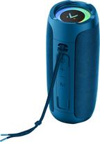 "Majestic Flash Bluetooth" garsiakalbis su įvairiaspalviais LED žibintais, USB/MicroSD/AUX įvestimis, įkraunama baterija, TWS funkcija, mėlynas