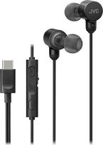 JVC HA-FR29UC-B, juodos spalvos, C tipo USB, lengvas, patogus, laidinis, "Hi-Res Audio", mikrofonas ir garsumo valdymas, IPX2 reitingas, D/A keitiklis sumažina triukšmą ir garso pablogėjimą