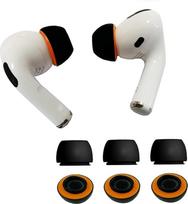 KASOTT patobulinti "AirPods Pro" 1-osios ir 2-osios kartos atminties putų ausų kištukai, patogūs putų ausų kištukai, geriau slopina triukšmą, 3 poros keičiamų antgalių (juodi, maži)