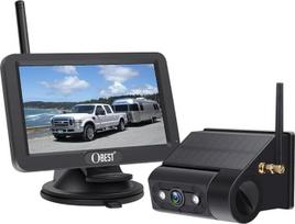 OBEST belaidė saulės atsarginės kopijos kamera sunkvežimiams: 5" monitorius 1080P nešiojama galinio vaizdo kamera priekabai Infraraudonųjų spindulių naktinis matymas IP68 Vandeniui atsparus sunkvežimis RV