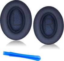 Premium-Ersatz-Ohrpolster für Bose QuietComfort 35 (QC35) und QuietComfort 35ii (QC35ii), Kopfhörer-Ohrpolster mit weichem Leder und Memory-Schaum, Mitternachtsblau