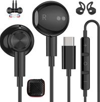 USB C ausinės "Samsung Galaxy A16 A56 A36 A55 A34 S25 S24" ausinės su mikrofonu "iPhone 16e 15 Pro HiFi stereo ausinės C tipo ausinės "Xiaomi 15 14 Pixel 9 8a