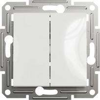 Switch, double, one-way, without frame, white, 10AX, Asfora EPH0370121 | 3606480986727