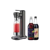 Sage the InFizz™ Fusion gazuotų gėrimų gaminimo aparatas - juodas + sirupų rinkinys (Lime&Pink Guava x Passionfruit Lemon Iced Tea)