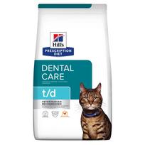Hill's Prescription Diet Feline t/d sausas maistas katėms su vištiena, burnos ertmės priežiūrai - 3 kg