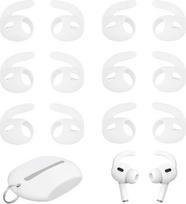 4 poros ausų kabliukų "AirPods Pro 2", neslystantys silikoniniai ausų kabliukai su laikymo maišeliu treniruotėms, bėgimui, sportui ir treniruotėms, patogūs, patvarūs "AirPods Pro" antrosios kartos priedai