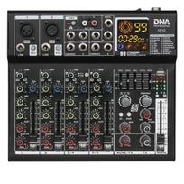DNA QFX6 analoginis garso maišytuvas 6 kanalų Bluetooth USB MP3 Phantom +48V drožlių plokštė