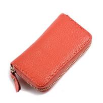Multifunctional Genuine Leather Men's Card and Key Holder with Women's Coin Purse - Ideal Real Estate Gift arbūzo raudonos spalvos