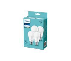RINKINYS 4xLED Lemputė Philips A60 E27/10W/230V 4000K