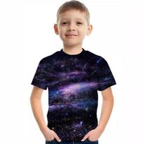 Berniukų marškinėliai trumpomis rankovėmis Astronautas Žvaigždėtas dangus Spausdinimas Vasariniai drabužiai Vaikų marškinėliai trumpomis rankovėmis 100