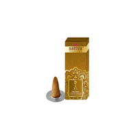 Rankų darbo indiški smilkalai kūgeliais PALO SANTO (10 vnt., 20 g) – SATTVA Ayurveda