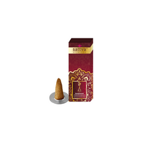Rankų darbo indiški sandalmedžio smilkalai kūgeliais (10 vnt., 20 g) – SATTVA Ayurveda