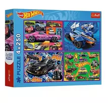 Dėlionė 4x250 "Hot Wheels" lenktyninių automobilių