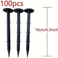100Pcs Ground Nail Film Fixed Garden Pegs Greenhouse Film Weed Prevention Ground Cloth Sunshade Fly Net Plastic Fixed Pegs 100pcs juoda