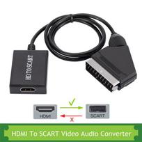 Hd 1080p suderinamas su HDMI įvestis į Scart vaizdo išvestį garso keitiklio adapteris suderinamas su CRT juoda