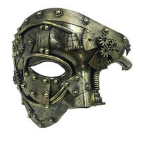 Handmade Halloween Steampunk Masquerade Party Half Face Mask Antique Opera Stage Mardi Gras Dress Up Antique Gold
