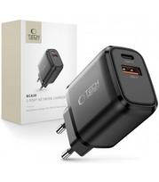 Juodas 1xUSB-A + 1xUSB-C PD30W/QC3.0 pakrovėjas "Tech-Protect NCA30 2-Port"