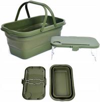 InnovaGoods PLATINET STOIVINGAS IŠKYLĖS KREPŠYS 47X29X23,5 CM, 16L, SULANKSTYMAS, SU 2 IN 1 DANGTELIU / STALAS ŽALIAS [46139]