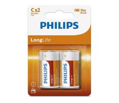 Philips R14L2B/10 - 2 vnt. C tipo cinko chlorido baterijos LONGLIFE 1,5V 2800mAh