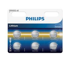 Philips CR2032P6/01B-6 litiominė mygtukinė baterija 3V 240mAh, 6 vnt.