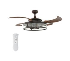 FANAWAY 212925 - LED lubinis ventiliatorius CLASSIC 3xE27/4W/230V rudas + DO