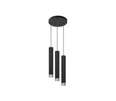 LED šviestuvas TUBA 3xGU10/4,8W/230V juodas/blizgus chromas