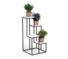 Stovas gėlėms KASKADA 70x34 juoda/balta