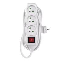 Prailginimo laidas su jungikliu 3x5m, baltas