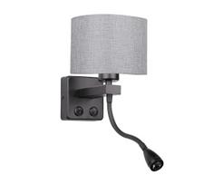 LED lankinė lempa POLO 1xE27/40W+LED/2W 230V juoda