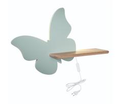 LED vaikų sieninis šviestuvas su lentynėle BUTTERFLY LED/5W/230V žalia/medis