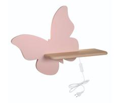 LED vaikų sieninis šviestuvas su lentyna BUTTERFLY LED/5W/230V rožinė/medis