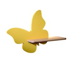 Vaikiškas LED sieninis šviestuvas su lentyna BUTTERFLY LED/5W/230V geltonas/medi