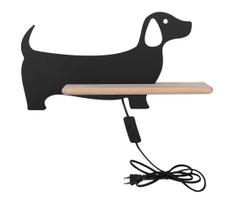 LED vaikų sieninis šviestuvas su lentyna DOG LED/5W/230V juoda/medis