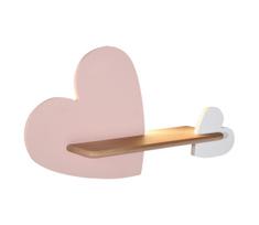 LED vaikų sieninis šviestuvas su lentynėle HEART LED/5W/230V rožinė/balta/medis
