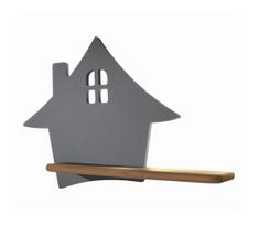 Vaikiškas LED sieninis šviestuvas HOUSE su lentynėle, 4W, pilka/medis