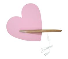 LED vaikų sieninis šviestuvas su lentynėle HEART LED/5W/230V rožinė/medis