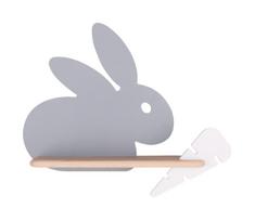 LED vaikų sieninis šviestuvas su lentyna RABBIT LED/4W/230V pilka/balta/medis