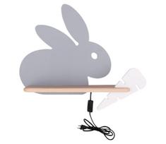 LED vaikų sieninis šviestuvas su lentyna RABBIT LED/4W/230V pilka/balta/medis
