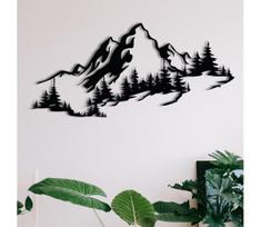 Sieninė dekoracija 30x67 cm kalnai, metalas