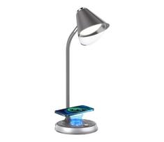 Immax 08972L - Reguliuojama LED stalinė lempa FINCH LED/9W/12/230V pilka/chromas