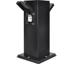 Solight PG11B - Lauko lizdų stulpelis 2Z 230V IP44 juodas kvadratinis